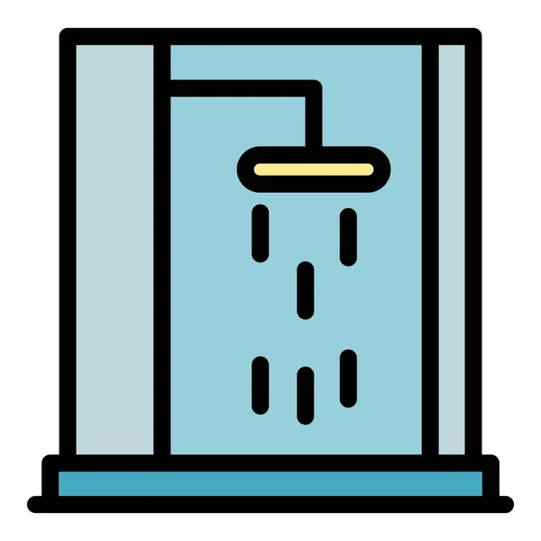 Plastic shower stall icon color outline vector — Vetor de Stock