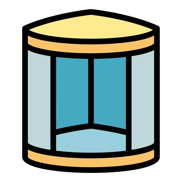 Corner shower cabin icon color outline vector — 스톡 벡터