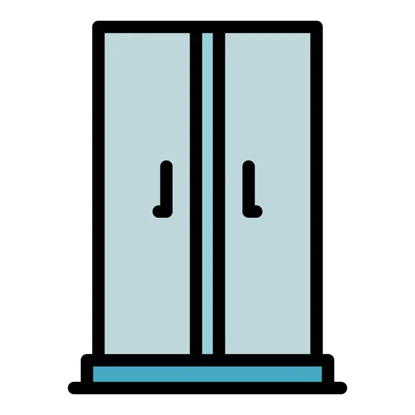 Nouvelle icône de cabine de douche couleur contour vecteur — Image vectorielle