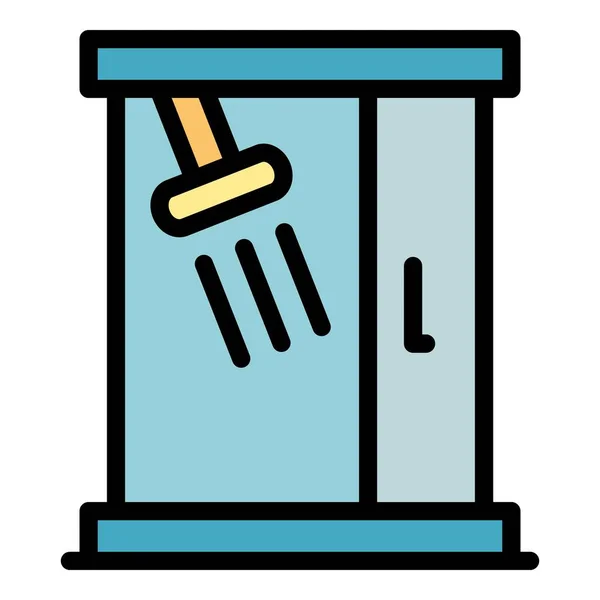 Washroom cabin icon color outline vector —  Vetores de Stock