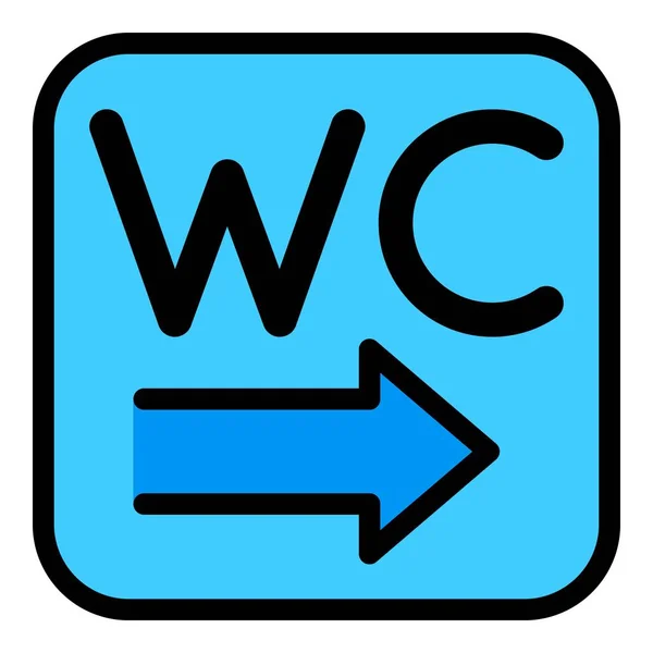 Wc richting pictogram kleur omtrek vector — Stockvector