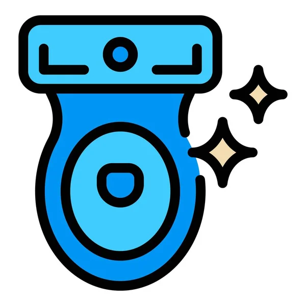 Clean toilet icon color outline vector — Vettoriale Stock
