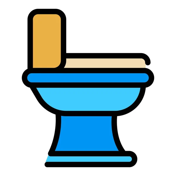 Bathroom toilet icon color outline vector — 图库矢量图片