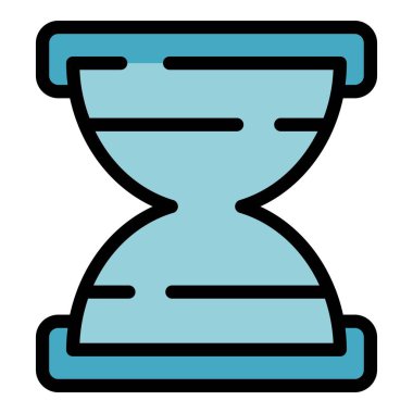 Özellik yatırımları kum saati simgesi renk ana hatları vektörü