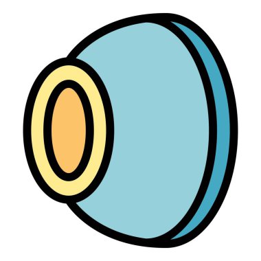 Doğal kahve kapsülü simgesi renk ana hatları vektörü