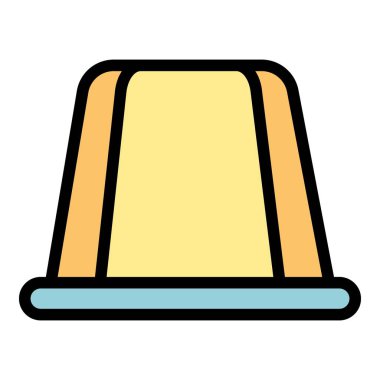 Espresso kapsül simgesi renk dış hat vektörü