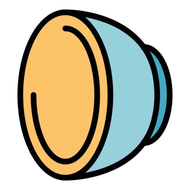 Ev kahvesi kapsül simgesi renk ana hatları vektörü