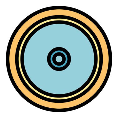 İçecek kahve kabuğu simgesi renk ana hatları vektörü