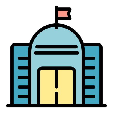 Adalet oluşturma simgesi renk ana hatları vektörü