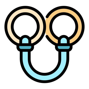 Yetki güvenlik simgesi renk ana hatları vektörü