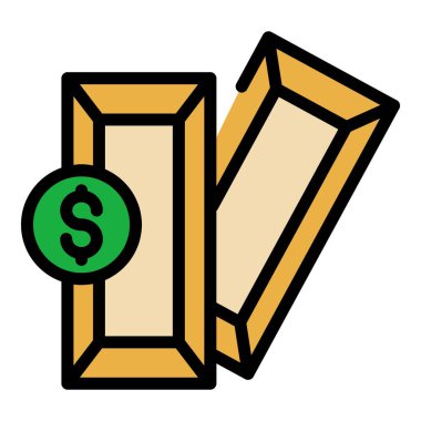 Altın çubuk renk ana hatları vektörü