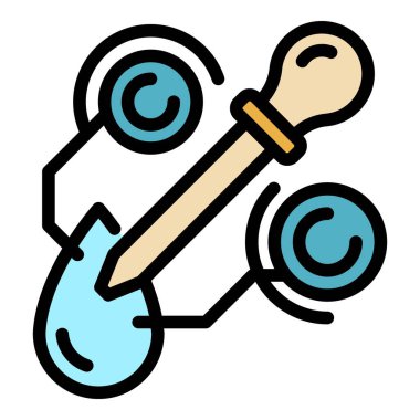 Kan testi simgesi renk ana hatları vektörü