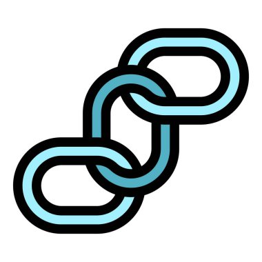 Ağ zinciri simgesi renk dış hat vektörü