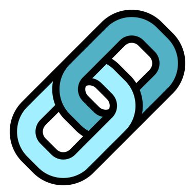 Zincir URl simgesi renk dış hat vektörü