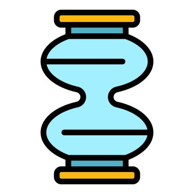 Kum saati simgesi renk ana hatları vektörü