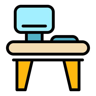 Ofis tablo simgesi renk ana hatları vektörü