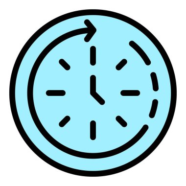 Kariyer zamanı simgesi renk ana hatları vektörü