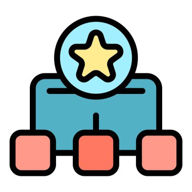 Yıldız katkısı simgesi renk ana hatları vektörü