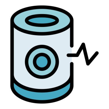 Akıllı konuşmacı simgesi renk ana hatları vektörü