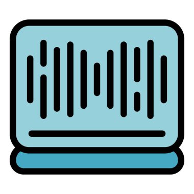 Konuşma dalga simgesi renk ana hatları vektörü