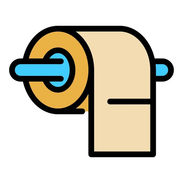 Toilet paper icon color outline vector — ストックベクタ