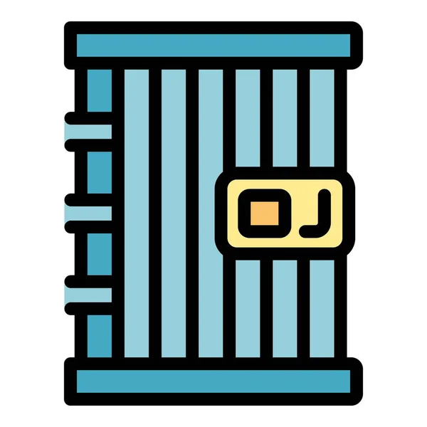 Jail cel pictogram kleur omtrek vector — Stockvector