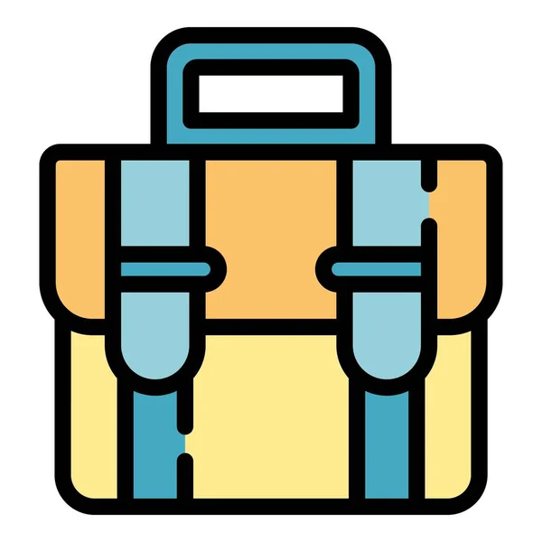 Briefcase icon color outline vector — Vetor de Stock