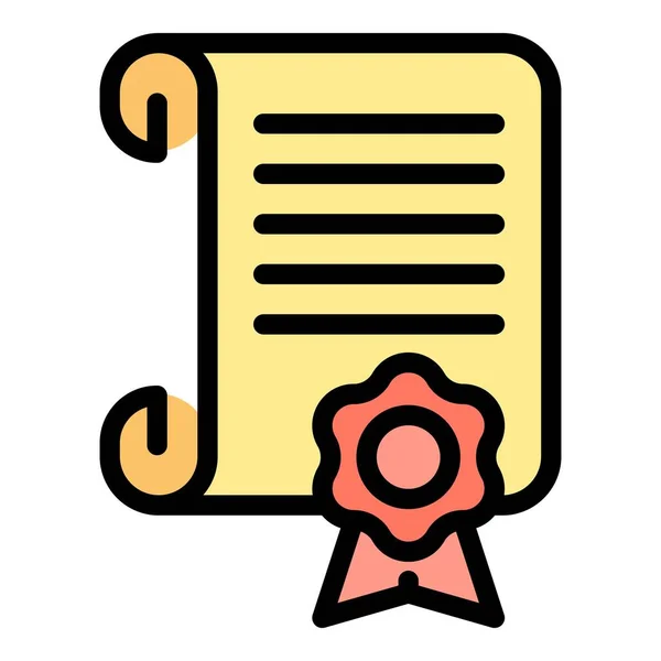 Law certificate icon color outline vector — ストックベクタ