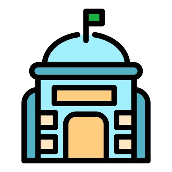 Authority building icon color outline vector — Wektor stockowy