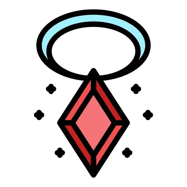 Necklace icon color outline vector — 图库矢量图片