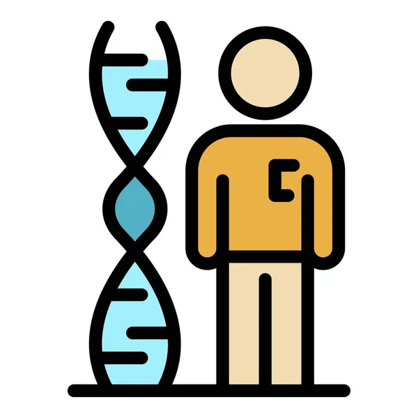 Genetyczny inżynier ikona kolor zarys wektor — Wektor stockowy