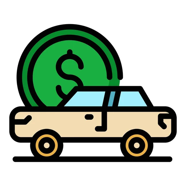 Comprar coche icono color contorno vector — Vector de stock