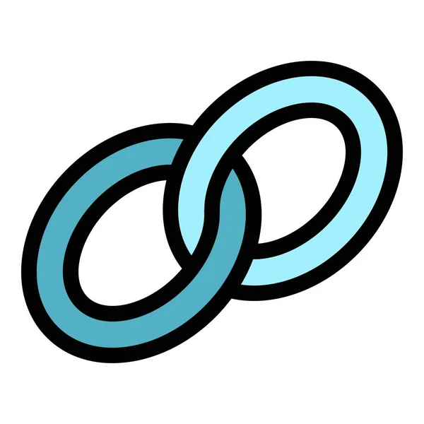 Chain link icon color outline vector — стоковый вектор