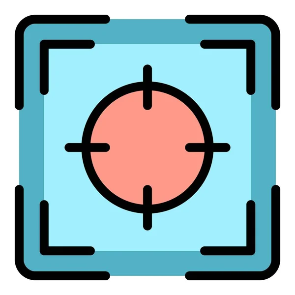 Vecteur de contour couleur icône de coopération cible — Image vectorielle