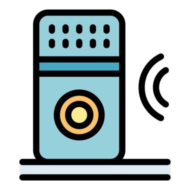 Akıllı ses hoparlörü renk ana hatları vektörü