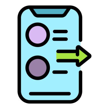 Telefon yanıtlama simgesi renk ana hatları vektörü