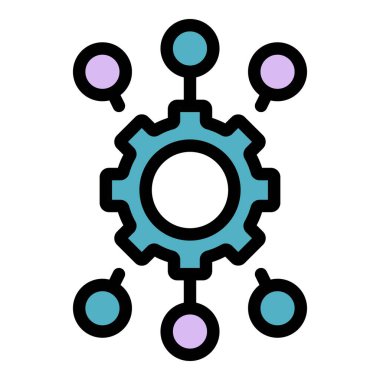 Ayarlar simgesi renk dış hat vektörü