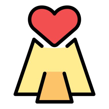 Özsaygı aşk simgesi renk ana hatları vektörü