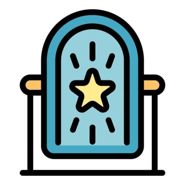 Özsaygı motivasyon simgesi renk ana hatları vektörü