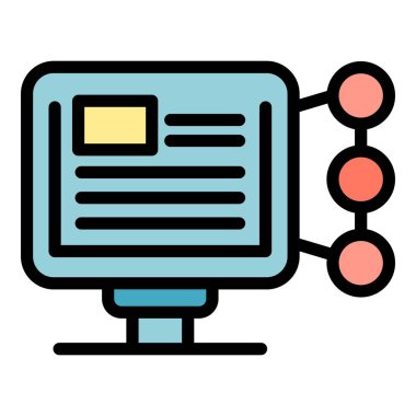 Proje kampanya simgesi renk ana hatları vektörü