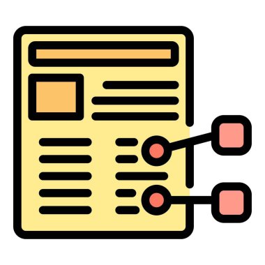 Proje görev simgesi renk ana hatları vektörü