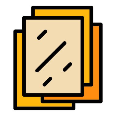 Bio kağıt sayfaları simge renk ana hatları vektörü