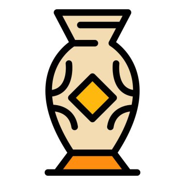 Yunan amforo simgesi renk ana hatları vektörü