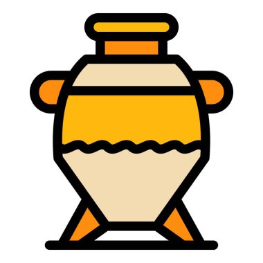 Yapı amforo simgesi renk ana hatları vektörü