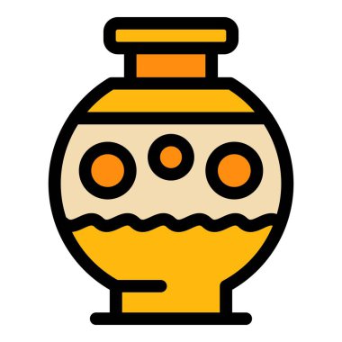 Süsleme amforo renk ana hatları vektörü