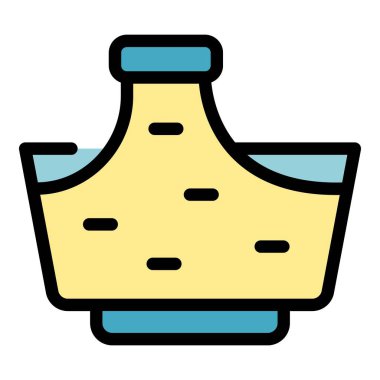 Süt simgesi renk ana hatları vektörü işleniyor