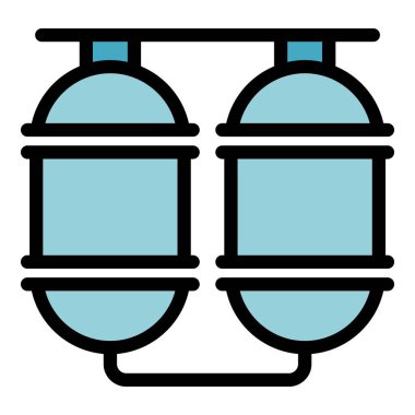 Çiğ süt kabı simgesi renk ana hatları vektörü