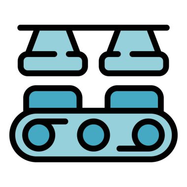 Peynir makinesi simgesi renk ana hatları vektörü basılıyor