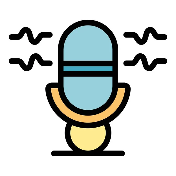 Speech recorder icon color outline vector — ストックベクタ