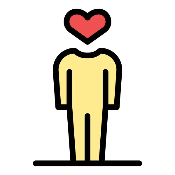 Self-esteem heart icon color outline vector — Stock Vector